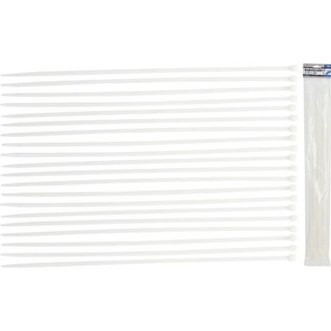 KRAFTMANN 80776  ASSORTIMENT DE COLLIERS PLASTIQUE  BLANC  8,0 X 600 MM  20 PIÈCES