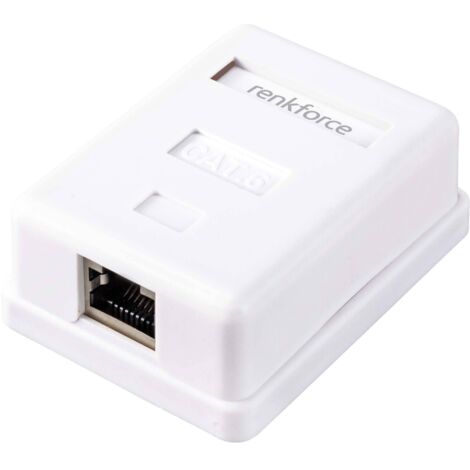 RENKFORCE ADAPTATEUR RÉSEAU MONTAGE APPARENT (EN SAILLIE) CAT 6 1 PORT BLANC RF-4541182 (1/5)