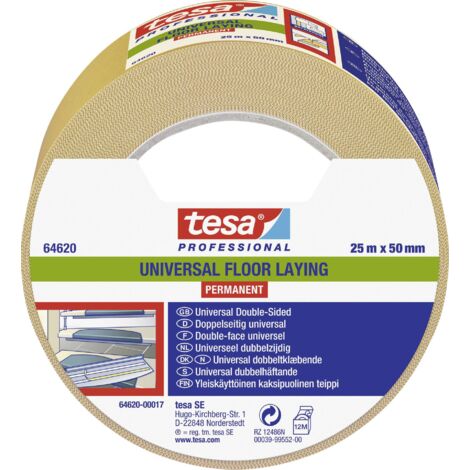 Adhesif Double Face Pp Tous Usages 64620 Blanc 25Mx50mm Tesa