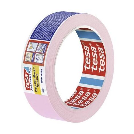 Tesa – Ruban de masquage rose clair 50m x 30mm – Papier washi pour surfaces sensibles – Colle acrylate – Précision pour peinture intérieure - MM 1 PC