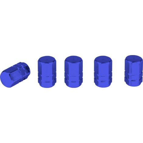 LOT DE 5 BOUCHONS DE VALVE - ALUMINIUM - BLEU 17271 (1/2)