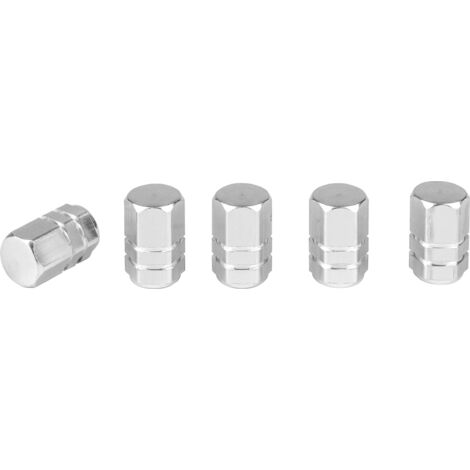 LOT DE 5 BOUCHONS DE VALVE - ALUMINIUM - CHROMÉ 17272 (1/2)