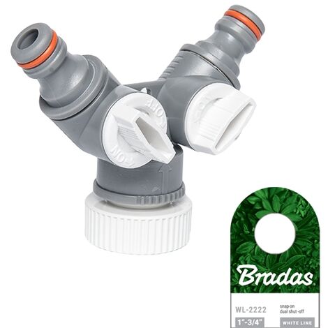 ROZDVOJKA S VENTILEM PRO 2 RYCHLOSPOJKY 1'' + 3/4'' BRADAS WL-2222 (1/4)