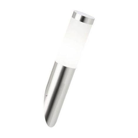 Brilliant – Applique extérieure E27 Chorus – Acier inoxydable – Culot E27 – Dimensions Ø 7.5 cm x hauteur 36 cm – IP44 pour usage extérieur