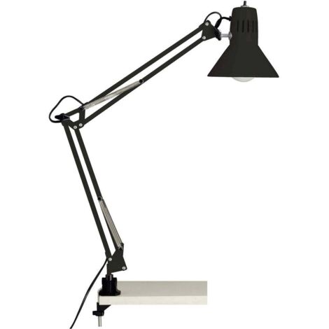 Les Tendances – Lampe à pince LED E27 40 W noir – Pivotable et inclinable – Pour bureau et chambre d'enfant – Indice de protection IP20 (1/5)