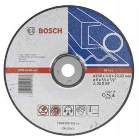 Bosch – Disque à tronçonner métal 180 mm – Épaisseur 3 mm – Alésage 22,23 mm – Conception A 30 S BF – Compatible meuleuses angulaires - 2608600316