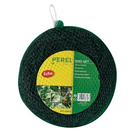 Perel Filet anti-oiseaux, polyester, maillage 2 cm², 2 x 5 m, vert (1/6)