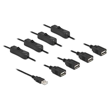 DELOCK 86805 CÂBLE ÉLECTRIQUE NOIR 1 M USB A (1/4)