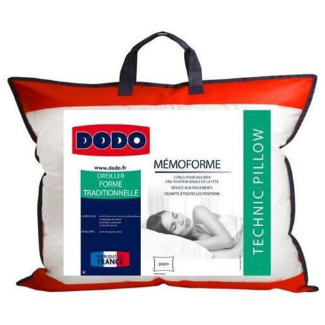 Les Tendances – Oreiller à mémoire de forme 50 x 70 cm – Enveloppe 100% coton – Ergonomique et anti-allergique – Lavable à 40°C (1/3)