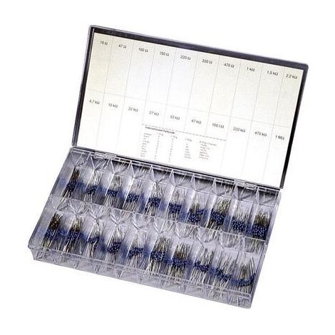 Tru Components – Jeu de résistances à couche métallique 0.25 W 1 % – 390 pièces – Sortie axiale – Résistances 10-100 kΩ – Coffret transparent - S830281