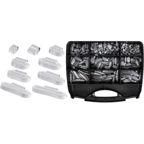 Bgs Technic – Assortiment de masses d'équilibrage 320 pcs – Poids en zinc pour jantes acier – Compatible avec pince 1539 – 9425