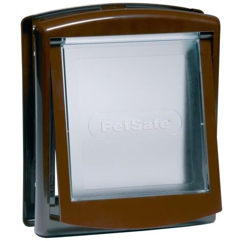 Petsafe – Chatière Staywell Type 730 brun – Dimensions passage 147mm – Dimensions totales 236x198mm – Verrouillage magnétique et intérieur