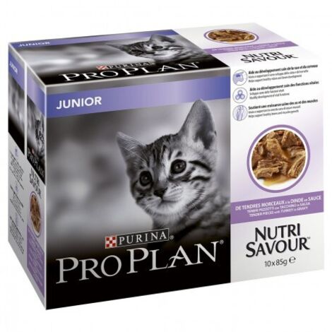 Boîtes pour chats Pro Plan Junior Dinde 10 sachets 85 g (1/3)