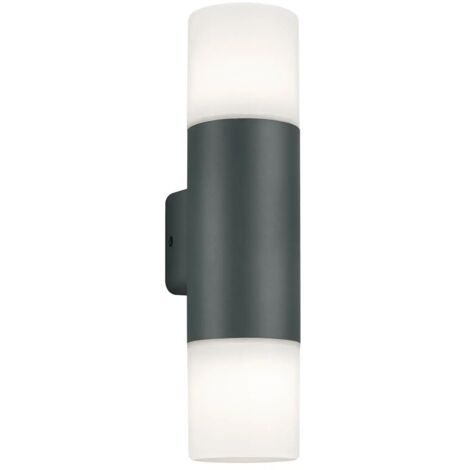 TRIO LEUCHTEN APPLIQUE MURALE D'EXTÉRIEUR HOOSIC 224060242 EN ALUMINIUM MOULÉ SOUS PRESSION ANTHRACITE/PLASTIQUE BLANC SAUF 2 AM (1/4)