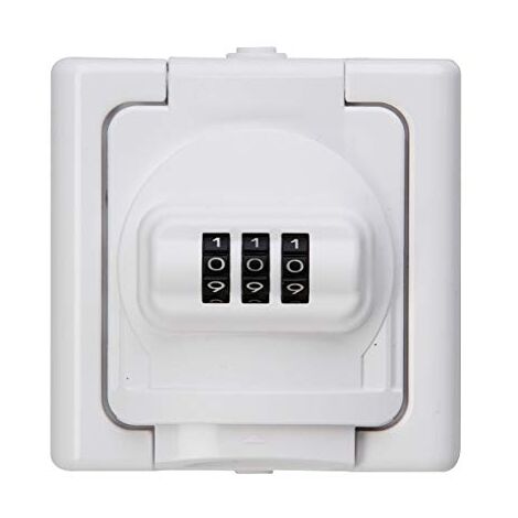 Prise de terre pour pièces humides avec serrure à combinaison – Indice de protection IP44 – 2 pôles – Couleur blanc arctique – Kopp (1/3)