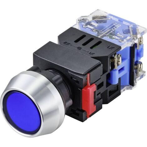 TRU COMPONENTS TC-9428128 LAS0-L-11Z/B/12V INTERRUPTEUR À PRESSION 250 V 5 A 1 X OFF/ON À ACCROCHAGE BLEU IP40 1 PC(S) (1/3)