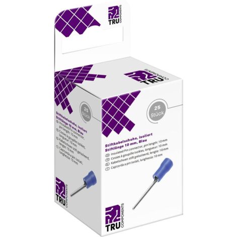 TRU COMPONENTS T2010C360 COSSE À EMBOUT 1.5 MM² 2.5 MM² PARTIELLEMENT ISOLÉ BLEU 25 PC(S) (1/3)