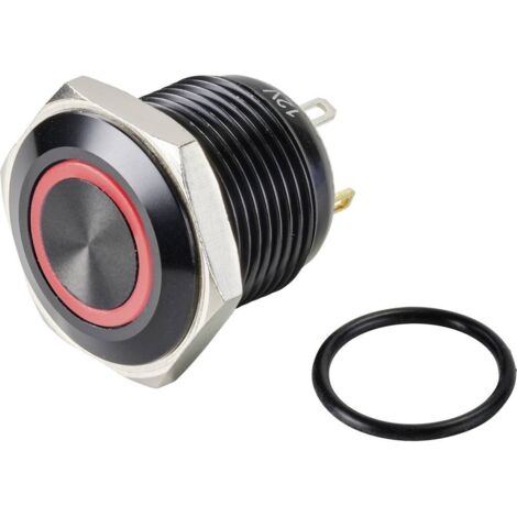 TRU COMPONENTS TC-9428160 GQ16F-10E/J/R/12V/A BOUTON POUSSOIR À PRESSION 48 V/DC 2 A 1 X OFF/(ON) À RAPPEL ROUGE IP65 1 PC(S) (1/3)