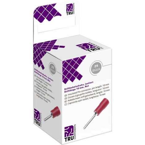 TRU COMPONENTS T2010C359 COSSE À EMBOUT 0.5 MM² 1.5 MM² PARTIELLEMENT ISOLÉ ROUGE 25 PC(S) (1/3)