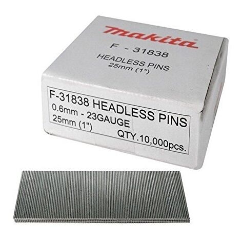 Makita – Pointes pour cloueuse 0.6x35mm – Lot de 10 000 pièces – Pour bois dur et teck – Tête plate pour clouage précis