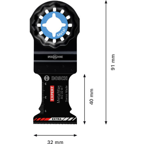 BOSCH PROFESSIONAL 1X LAME POUR OUTIL MULTIFONCTION EXPERT METALMAX AIZ 32 AIT (POUR ACIER, ACIER INOXYDABLE, LARGEUR 32 MM, ACC