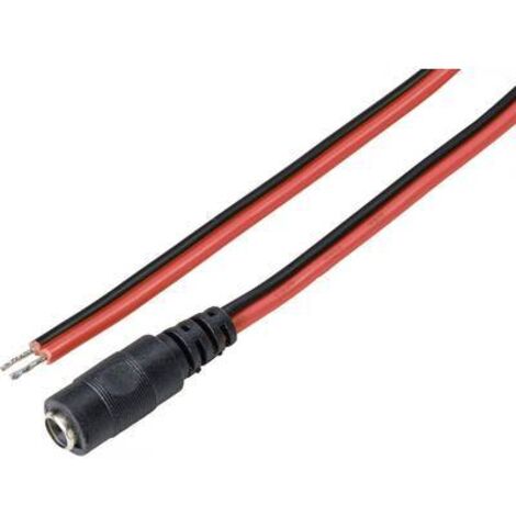 TRU COMPONENTS TC-9556656 Câble de raccordement basse tension DC femelle - extrémité(s) ouverte(s) 5.5 mm 2.1 mm 2.00 m 1 pc(s) Y609812 (1/3)