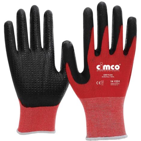 CIMCO GRIP FLEX SCHWARZ/ROT 141229 TRICOT GANTS DE TRAVAIL TAILLE: 8, M 1 PAIRE(S) (1/2)
