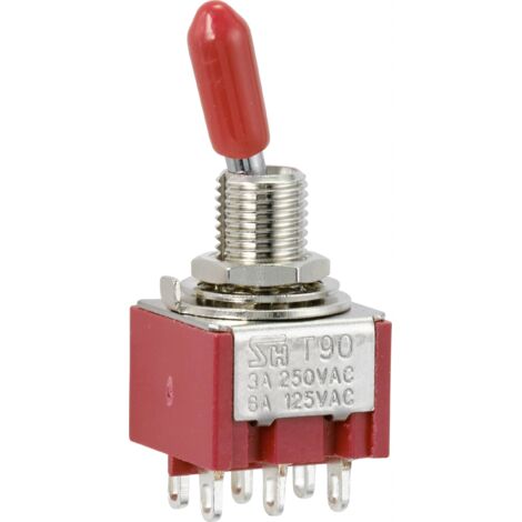 TRU COMPONENTS TC-9353996 INTERRUPTEUR À BASCULE 250 V/AC 3 A 2 X ON/ON À ACCROCHAGE 1 PC(S) (1/3)