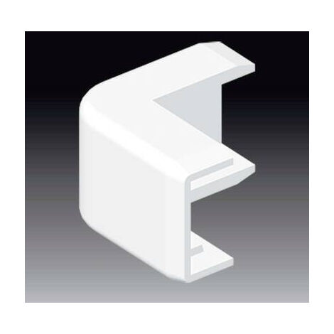 Angle extérieur pour moulure PVC blanc 20 x 10 mm – Auto-extinguible jusqu'à 30 s – Résistance aux flammes 850 °C – Degré de protection IP 40 – Kopos