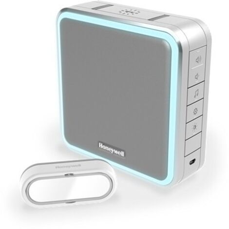 Honeywell – Carillon sans fil 200 m – DC915SGL – Alimentation micro USB 5V – Volume 90 dB – Installation rapide – Halo lumineux
