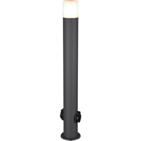 Potelet 1xe27 max 28w ip44 blancanthracite avec prise exterieure - trio - hoosic 50274296 50274296 50274296