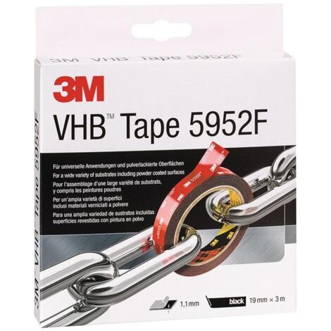 3M VHB TAPE 5952F RUBAN ADHÉSIF ADHÉSIF VHB 5952F GRIS FONCÉ LONGUEUR 3 M LARGEUR 19 MM LONGUEUR 3 M LARGEUR 19 MM LONGUEUR 3 M