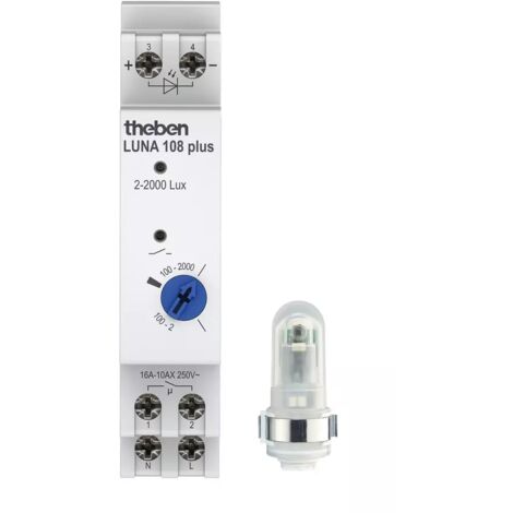 THEBEN 1080910 LUNA 108 PLUS AL INTERRUPTEUR CRÉPUSCULAIRE POUR RAIL DIN ET CAPTEUR DE LUMINOSITÉ