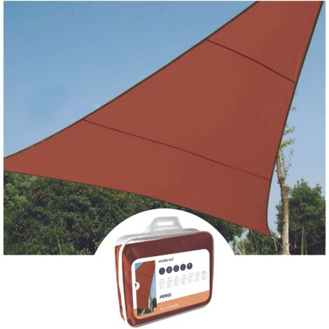 Perel – Voile d'ombrage triangle 3.6 x 3.6 m imperméable – Protection UV 90 % – Installation facile avec anneaux en D – GSS3360TR (1/10)