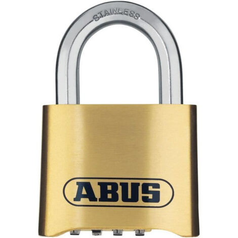 Abus – Cadenas à combinaison 180IB – Corps laiton forgé – Anse acier inox – Niveau de sécurité 5 – 4 molettes – Pour objets de valeur extérieure