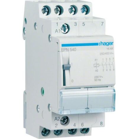 TÉLÉRUPTEUR - HAGER - 16A - 4 CONTACTS NO - 230 VOLTS EPN540 (1/5)