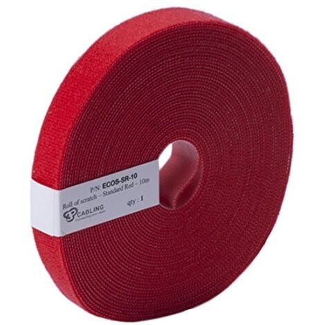 Patchsee ECO-SCRATCH Attache-câbles Rouge 10m