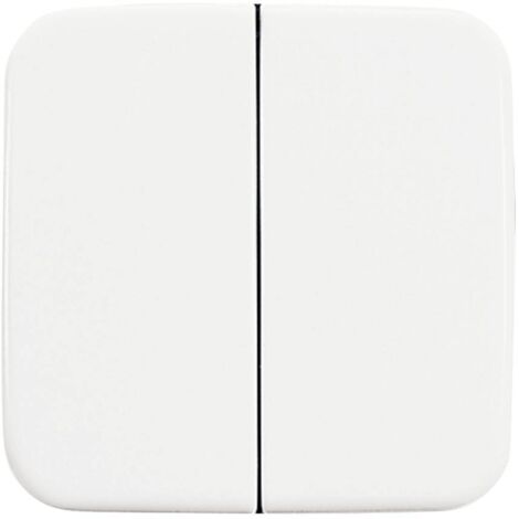 BUSCH-JAEGER 2505-214 PLAQUE DE RECOUVREMENT, COMMUTATEUR MULTIPLE, COMMUTATEUR INVERSEUR DOUBLE, BOUTON-POUSSOIR DOUBLE, BLANC (1/2)
