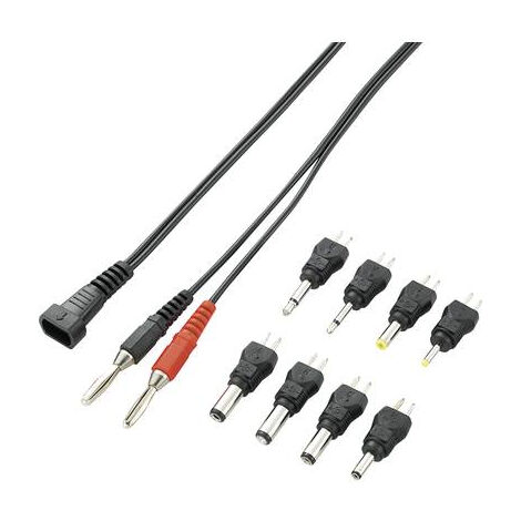 JEU DADAPTATEURS BASSE TENSION AVEC X2 ADAPTATEUR JACK ET X6 ADAPTATEUR BASSE TENSION VOLTCRAFT 04A-8XC2 93027C42 9 PC(S)