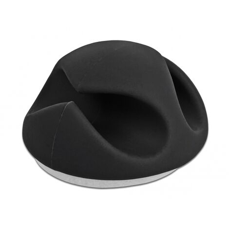 DELOCK 18344 RANGE-CÂBLES SUPPORT DE CÂBLES SUR BUREAU/MURAL NOIR 6 PIÈCE(S) (1/4)