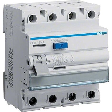 HAGER CFA425D FI-SCHALTER 4P 6KA 25A 300MA TYP A