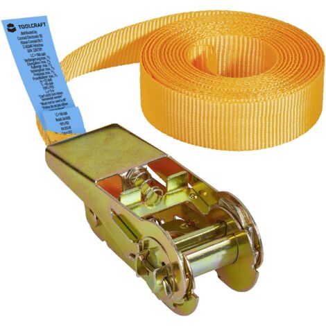 Toolcraft – Sangle de serrage simple TO6802773 – Force de traction 250 daN – Longueur 5 m – Largeur 25 mm – Arrimage plaquant (1/3)