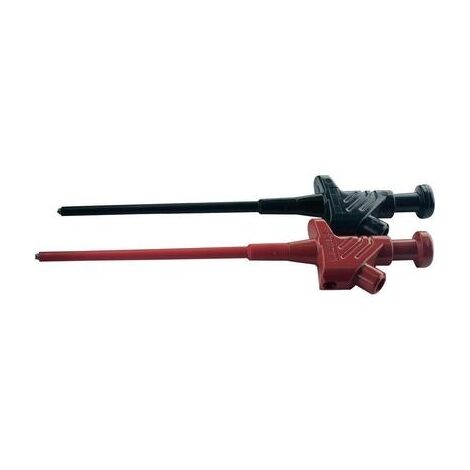 Hirschmann Test & Measurement Kleps 30 Set Pince crocodile fine enfichable 4 mm Ohne Messkategorie noir, rouge Q70149