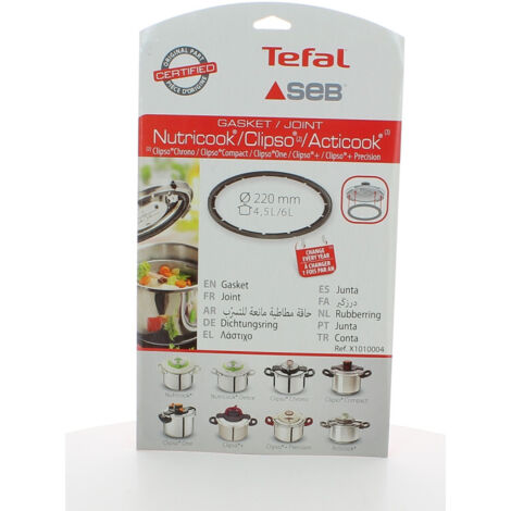 SEB – Joint pour autocuiseur 4,5-6L Ø220 mm – Remplacement hermétique – Compatible Clipso One et Acticook – Performance optimale - X1010004