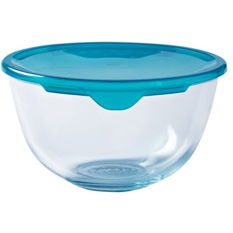 PYREX BOL DE PRÉPARATION + COUVERCLE EN PLASTIQUE 16 CM TRANSPARENT 3426470023320