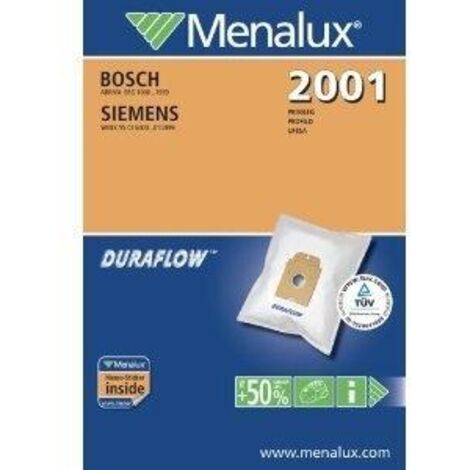 MENALUX LOT DE 5 SACS D'ASPIRATEUR + 1 MICRO FILTRE 2001 (1/3)