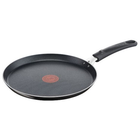 Tefal – Poêle à crêpe 25 cm antiadhésive – Revêtement en titanium – Compatible tous feux sauf induction – Indicateur de température Thermo-Signal® - B5541002