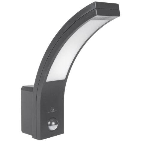 MACLEAN MCE244 LAMPE LED AVEC DÉTECTEUR DE MOUVEMENT INFRAROUGE 140° PORTÉE 9 M IP54 ÉTANCHE EXTÉRIEUR 10 W (GRIS) (1/5)