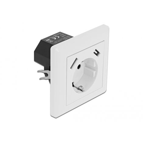 DeLOCK Delock 11473 - 2 x USB + CEE 7/3 - Blanc - Plastique - 250 V - 0,2 A - 50 Hz (1/5)