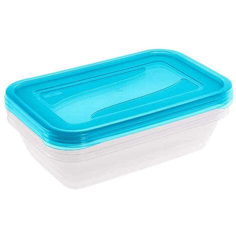 KEEEPER LOT DE 3 BOÎTES DE CONSERVATION RECTANGULAIRE FREDO FRESH 2,4 L PP BLEU FRAIS (TRANSPARENT) TAILLE UNIQUE 3 (1/5)